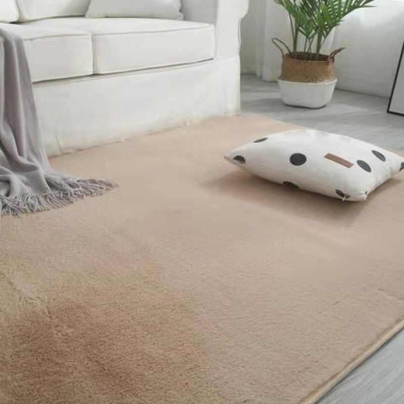 Modern Carpet Pure Color Polyester Area Rug Anti-Slip Easy Care Rug for Living Room