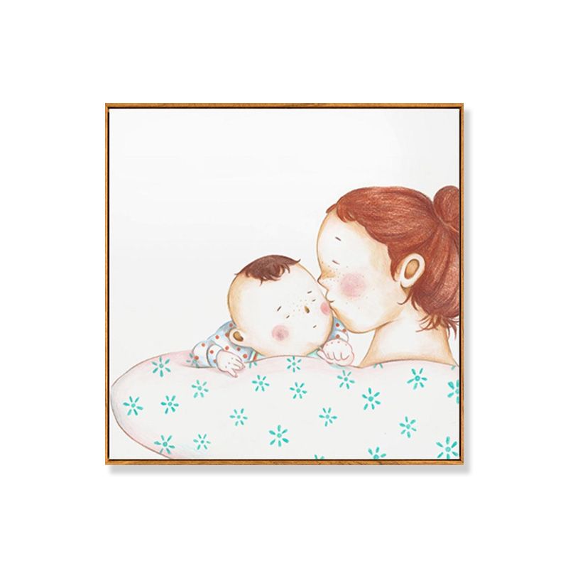 Textured Pastel Wall Art Kids Style Illustration Infant Canvas Print for Nursery