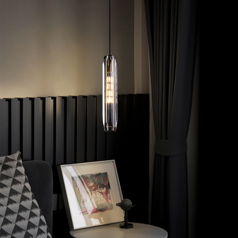 Modern Style Crystal Pendant Light Geometric Hanging Pendant for Bedroom