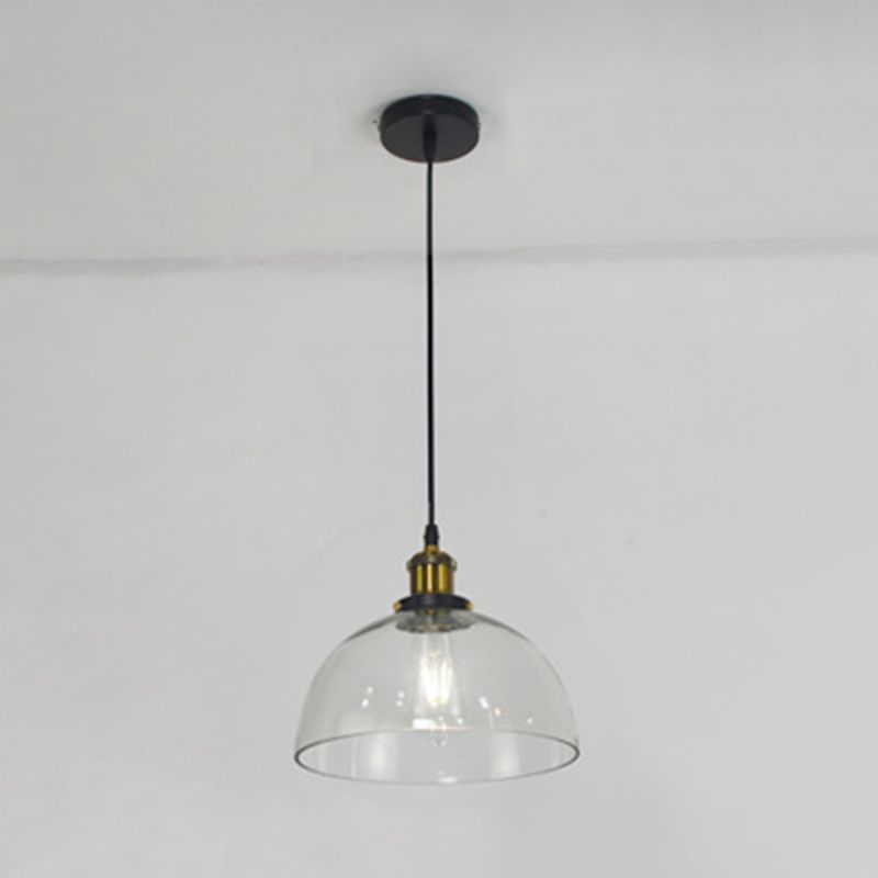 1 Light Ceiling Light Retro Industrial Style Glass Ceiling Fixture for Restaurant