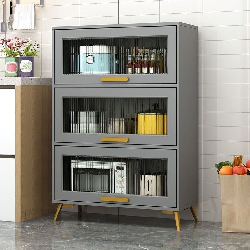 Modern Style Kitchen Server Engineered Wood Server with Metal Legs