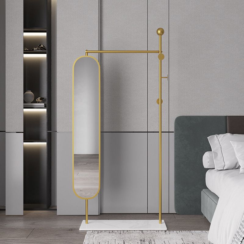 Gorgeous Coat Hanger Mirror Included Metal Coat Rack for Living Room