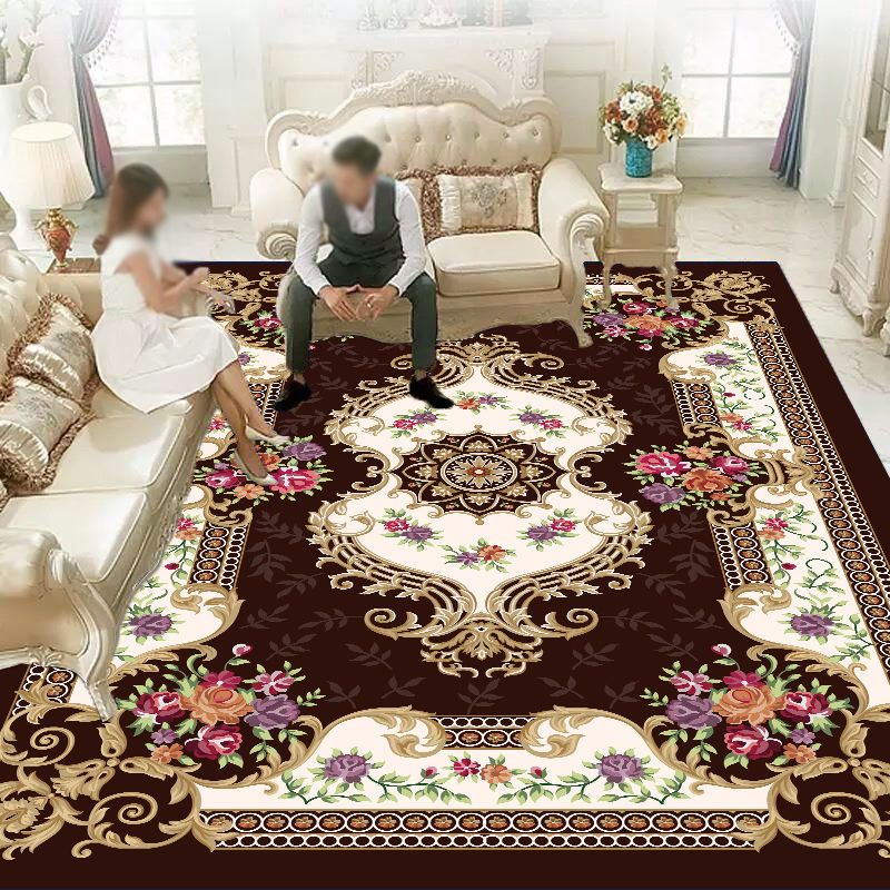 Vintage medaillonpatroon Tapijt Polyester Gebied Rug vlekbestendig gebied Rug voor woonkamer