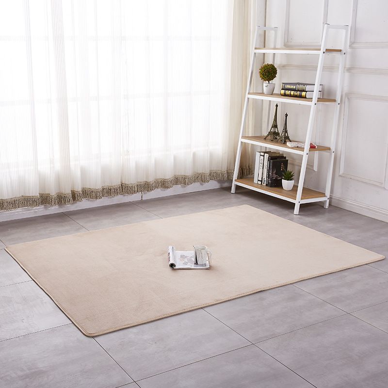 Contemporary Solid Shag Carpet Polyester Area Rug Non-Slip Backing Indoor Rug for Adults Bedroom