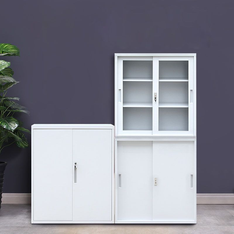 Contemporary File Cabinet Steel Frame Key Lock Lateral File Cabinet