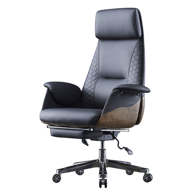 Executive Swivel Task Chair with Wheels Metal Base Contemporary Office Chair