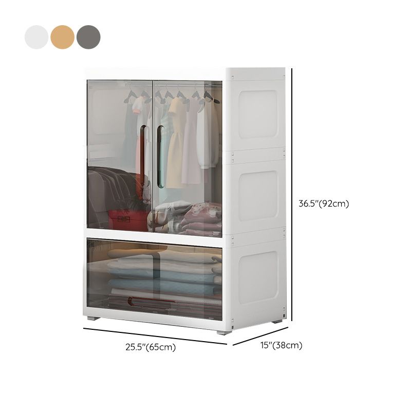 Modern Style Kids Closet Plastic Door Included Kid's Wardrobe for Home