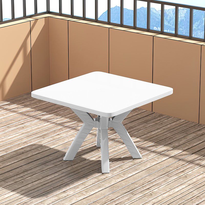 Modern Water Resistant Dining Table Plastic Square Patio Table