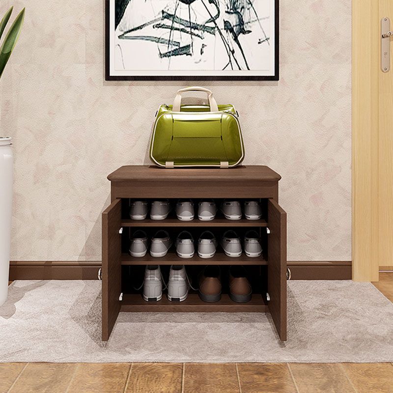 Modern Entryway Bench Wooden Seating Bench with Shoe Storage , 14" W