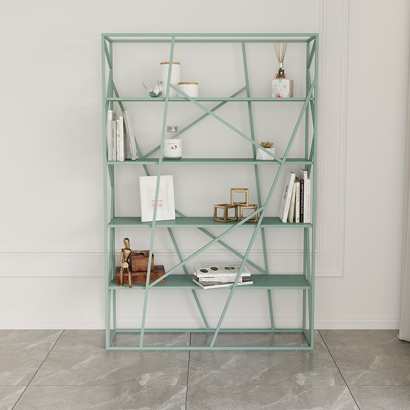 Metal Ladder Shelf Bookcase Modern Vertical Open Back Book Shelf