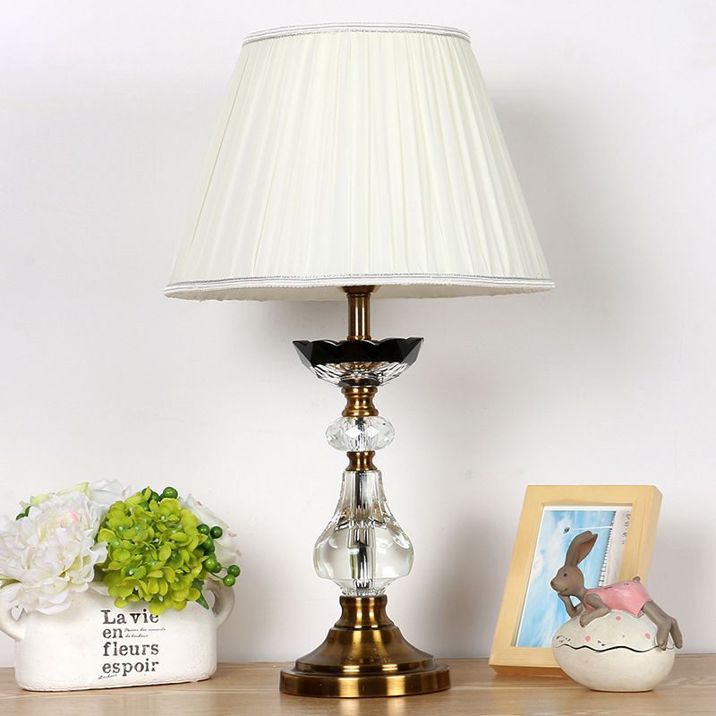 Contemporary 1 Bulb Task Lighting White Flare Reading Book Light with Fabric Shade