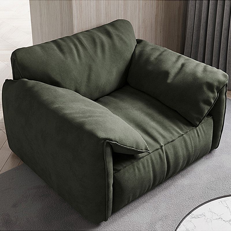 Forest Green Modern  Sofa 39"W with Tight Back Wide Square Arm