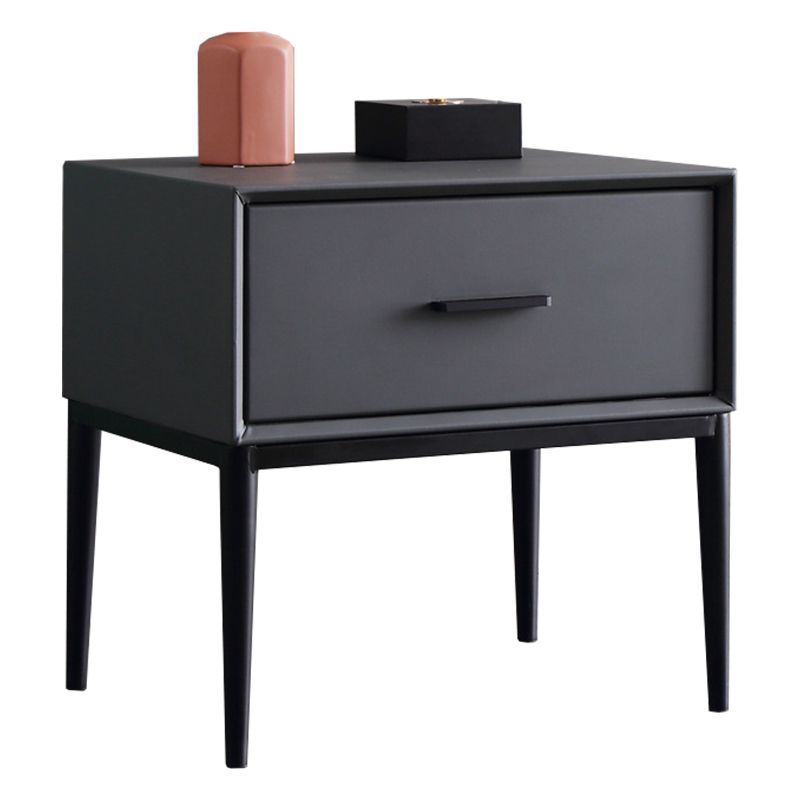 Modern Accent Table Nightstand Solid Wood Bed Nightstand with Legs