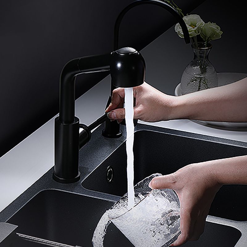 Modern Quartz Kitchen Double Basin Overflow Hole Sink Kitchen Sink in Black