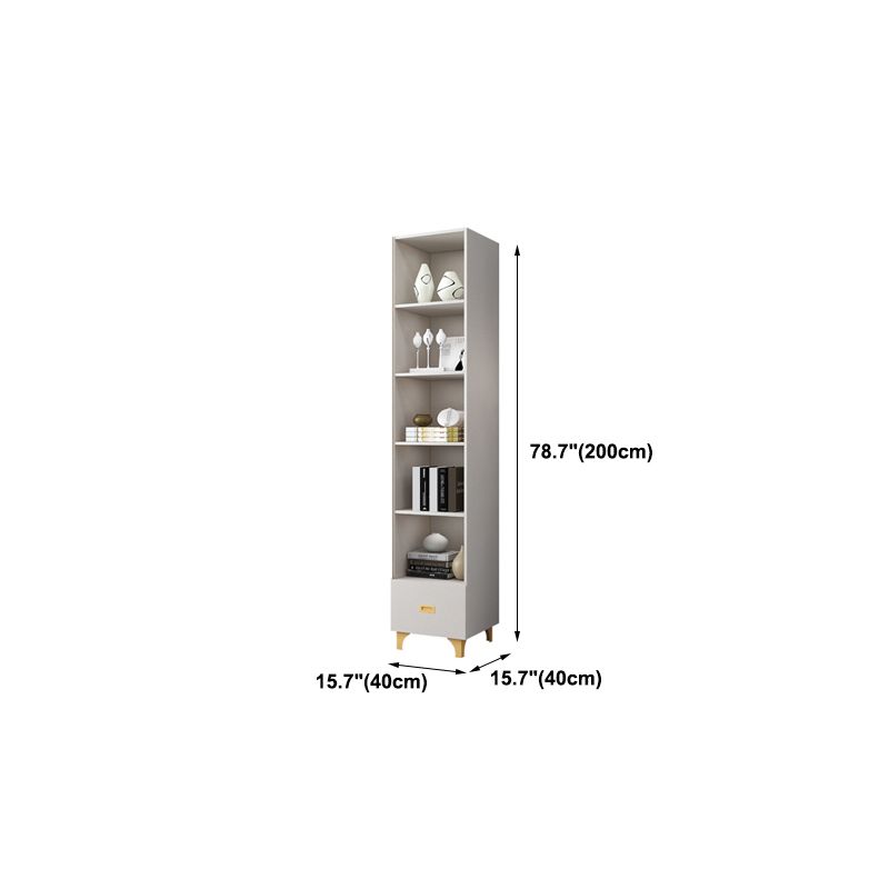 Glam Engineered Wood Shelf Bookcase Standard Bookshelf with Doors