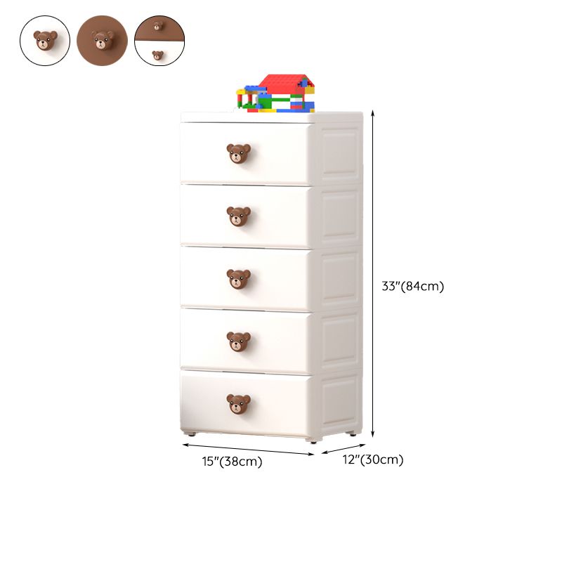 Contemporary Vertical Kids Nightstand Plastic Nursery Dresser for Room