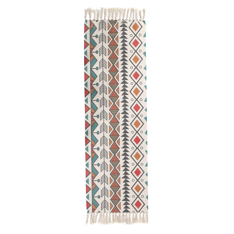 Tapis multicolore du sud-ouest en coton en coton de la zone imprimée géométrique tapis intérieur adapté aux animaux de compagnie pour chambre à coucher