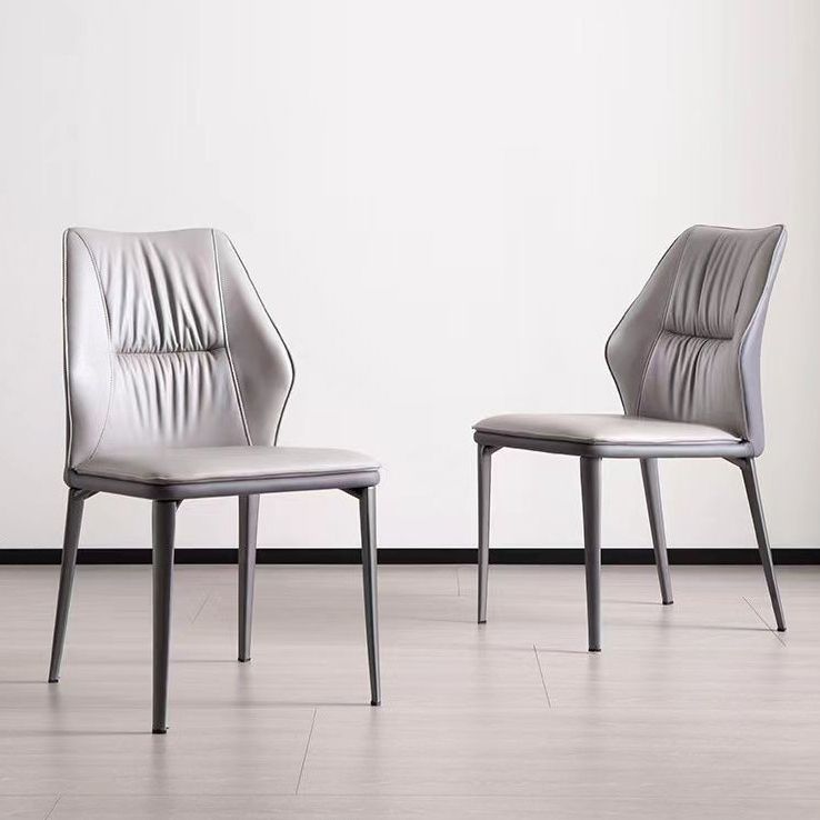 Contemporary Style Chair Armless Chairs for Kitchen with Metal Legs