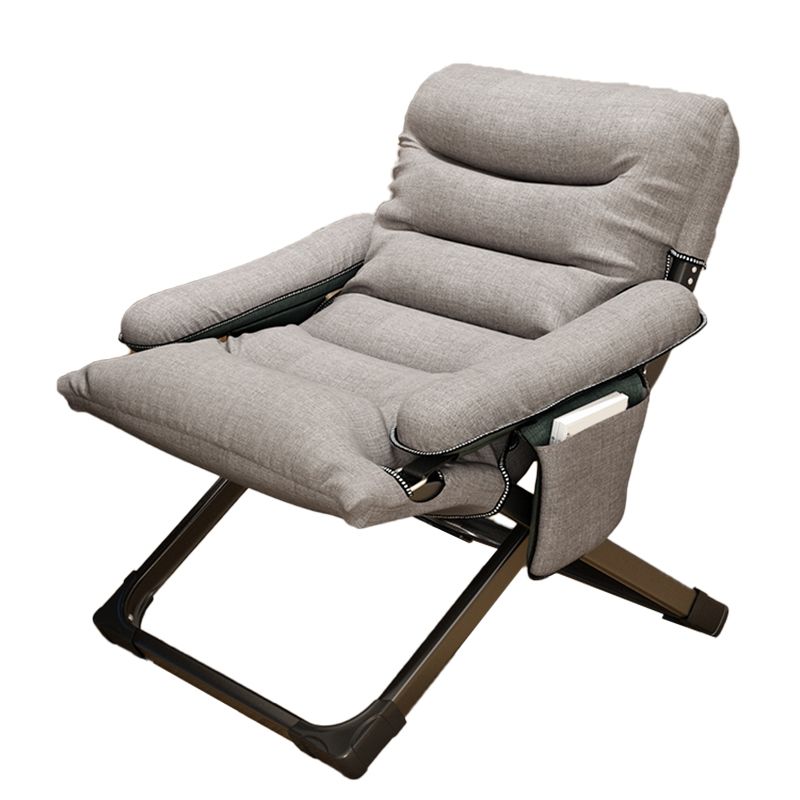 Contemporary Indoor Ergonimic Recliner with Metal Base and Storage Bag