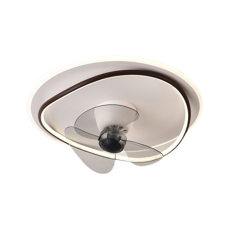 Nordic Round Fan Light Metal 20" Wide LED Flush Mount Light for Living Room