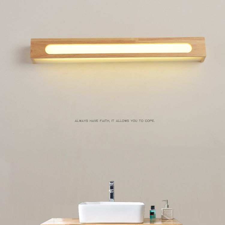 Éclairage mural rectangulaire en bois Éclairage de style moderne LED BEIGE SCONCE LIGHT DESSION