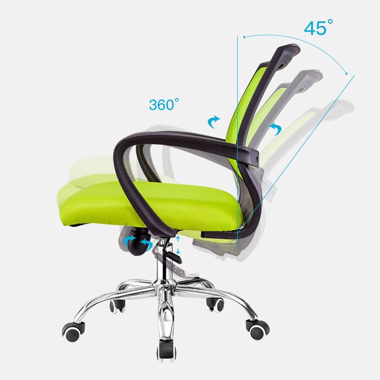 Contemporary Arm Chair Fixed Arms Lumbar Support Office Chair