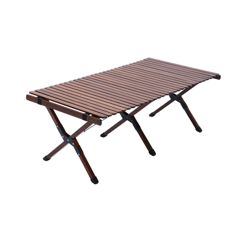 Industrial Patio Table Rectangle Wood Foldable Camping Table