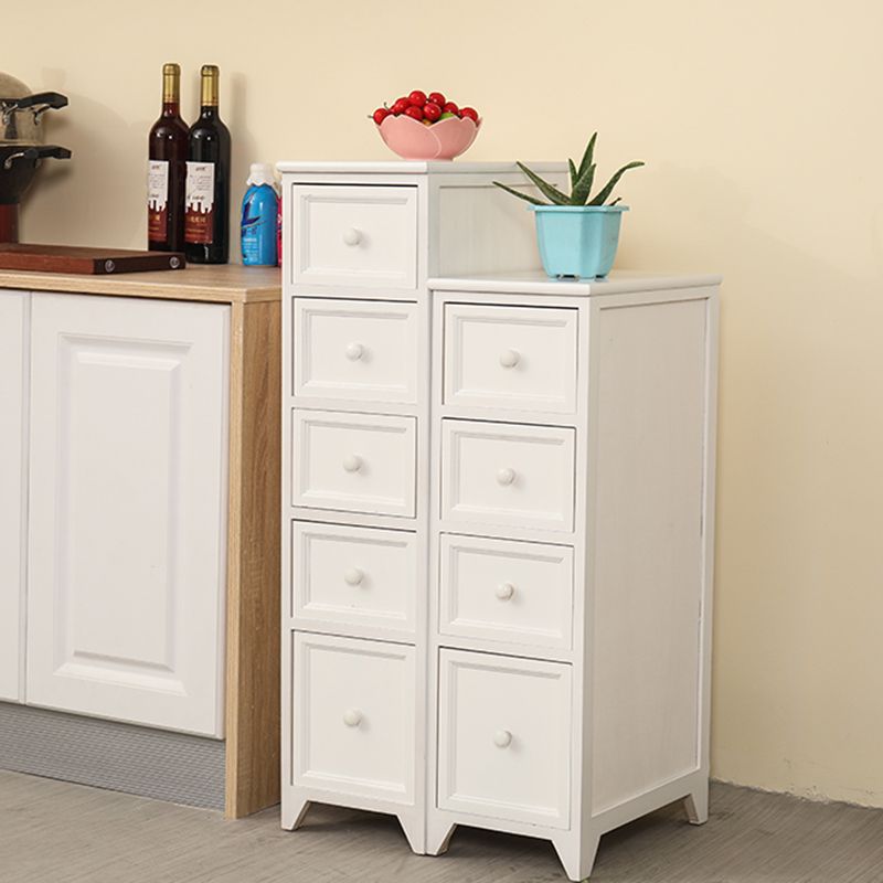 Traditional Storage Chest Dresser Vertical Wooden Storage Chest with Drawers