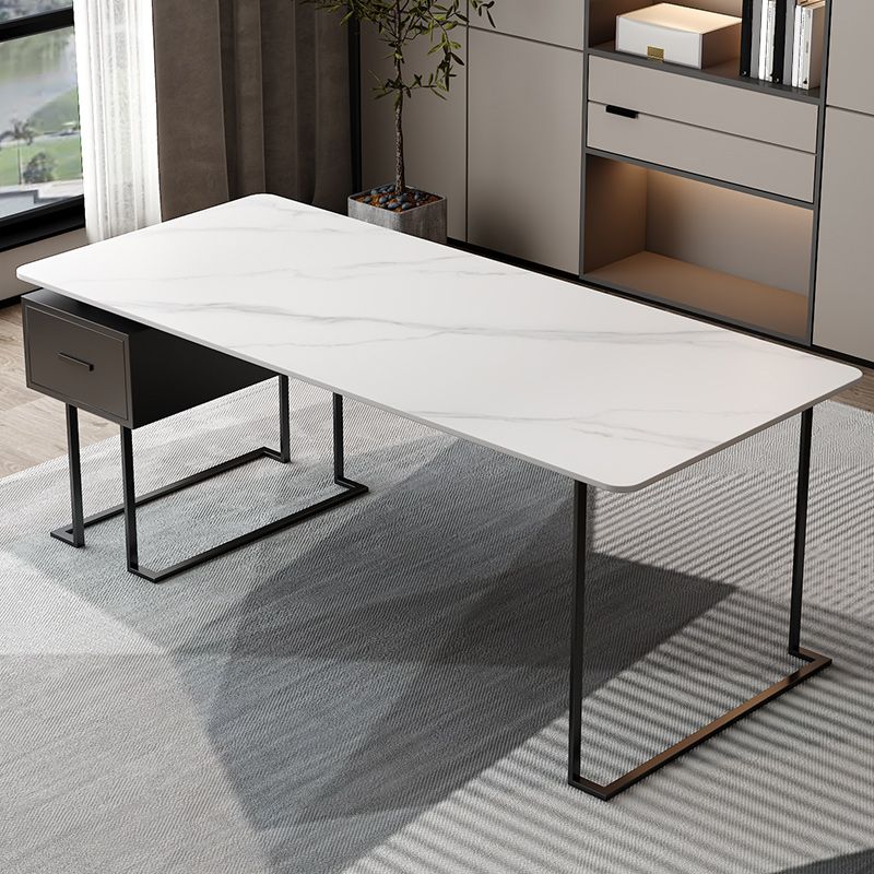 Rectangle Sintered Stone Working Desk Modern Office Table with Drawer