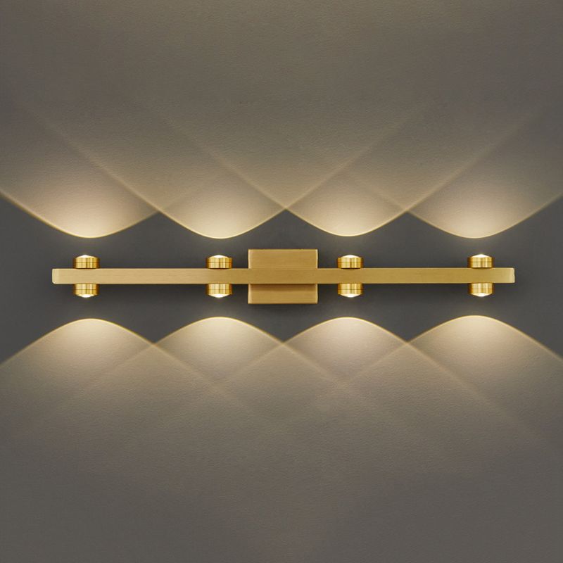 Modern LED Mirror Front Light Simple Gold Vanity Light with Metal Shade for Bathroom