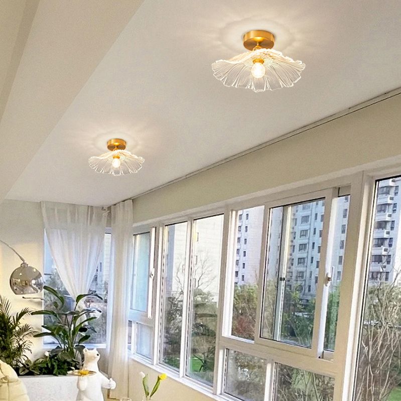 Modern Ceiling Light Simple Glass Flush Mount Lighting Fixture for Bedroom