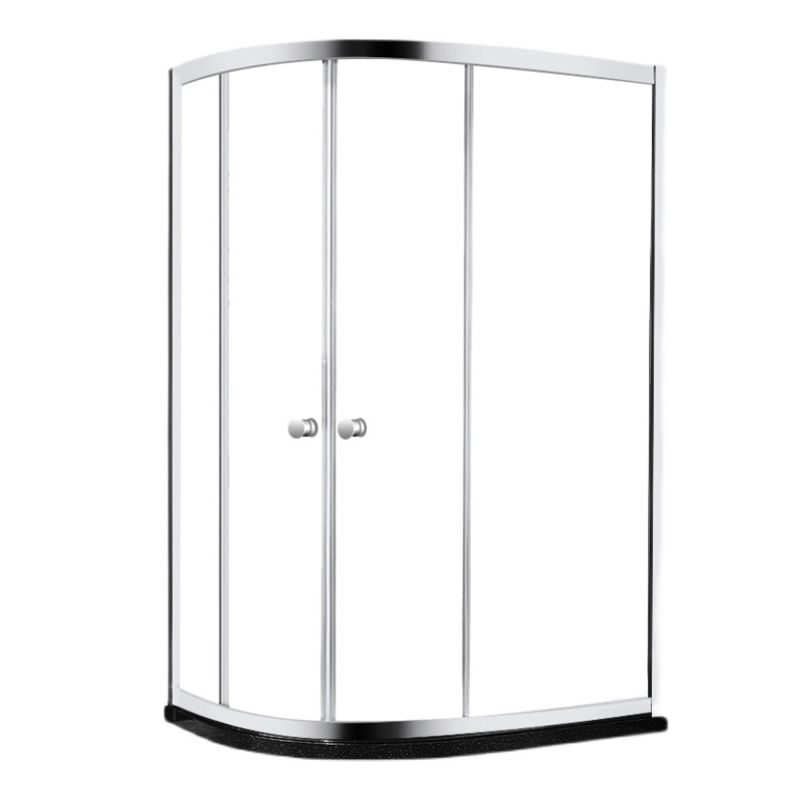 Rounded Shower Stall Semi-Frameless Corner Shower Stall with Tempered Glass