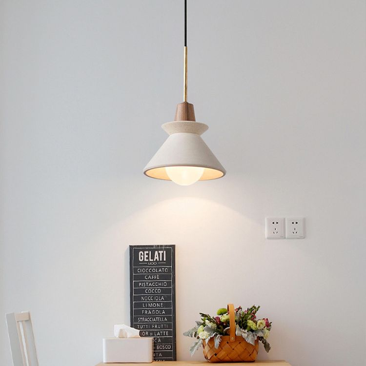 Moderna semplicità cono cono lampadario cemento cemento appeso per soggiorno