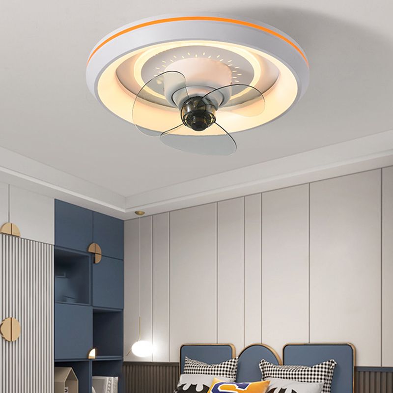 3-Blade Ceiling Fan Contemporary Polish Finish Fan with Light for Dining Room