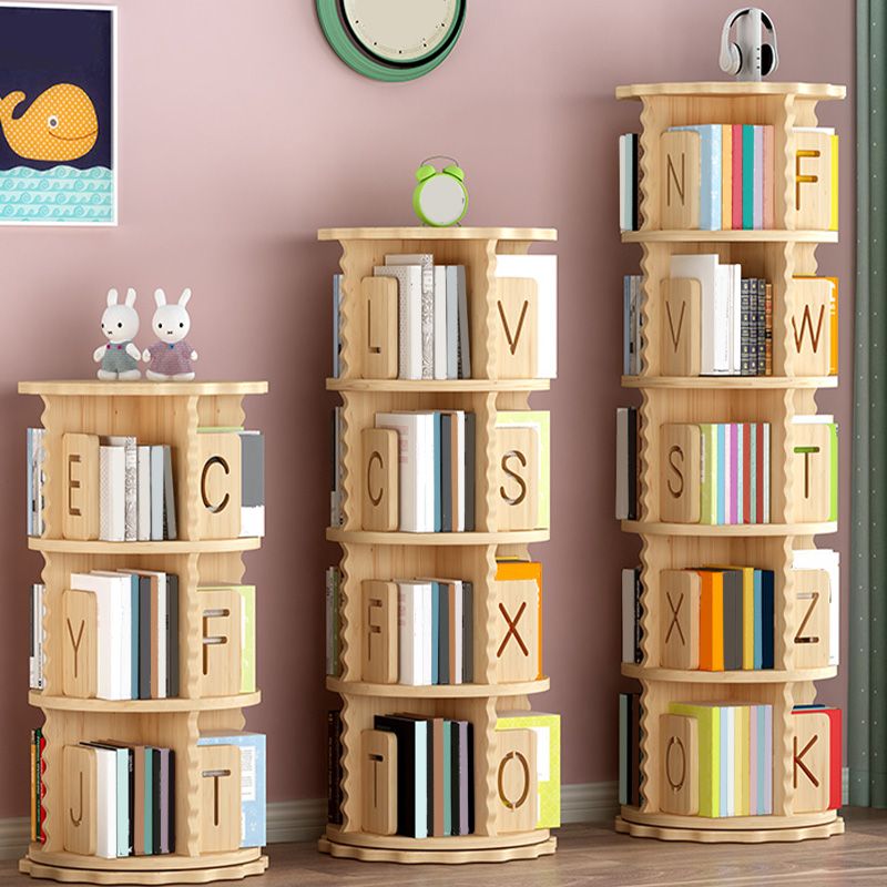 Solid Wood Rotatable Standard Bookcase Children's Storage Bookshelf