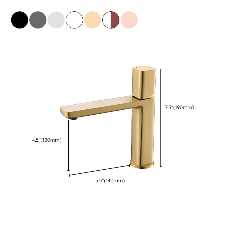 Modern Vessel Faucet Brass Lever Handles Low Arc Bathroom Sink Faucet