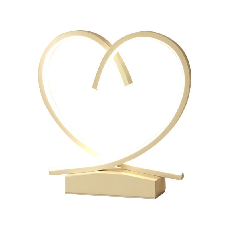 Loving Heart Wooden Night Table Light Simplicity Black/White/Wood LED Desk Lighting for Sleeping Room