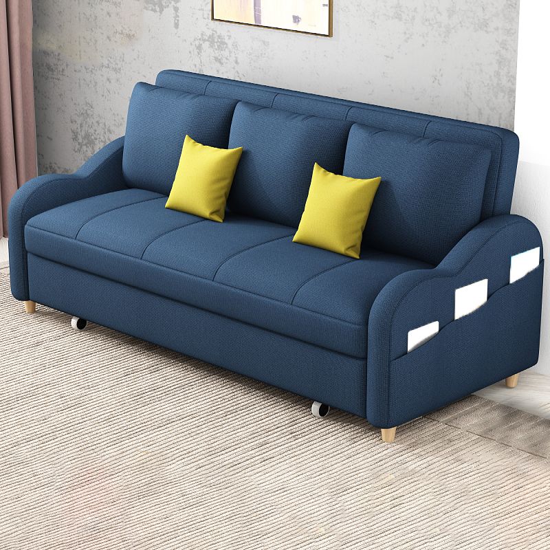 Linen Contemporary Sloped Arm Sofa Bed Foldable Sofa for Living Room, Apartment