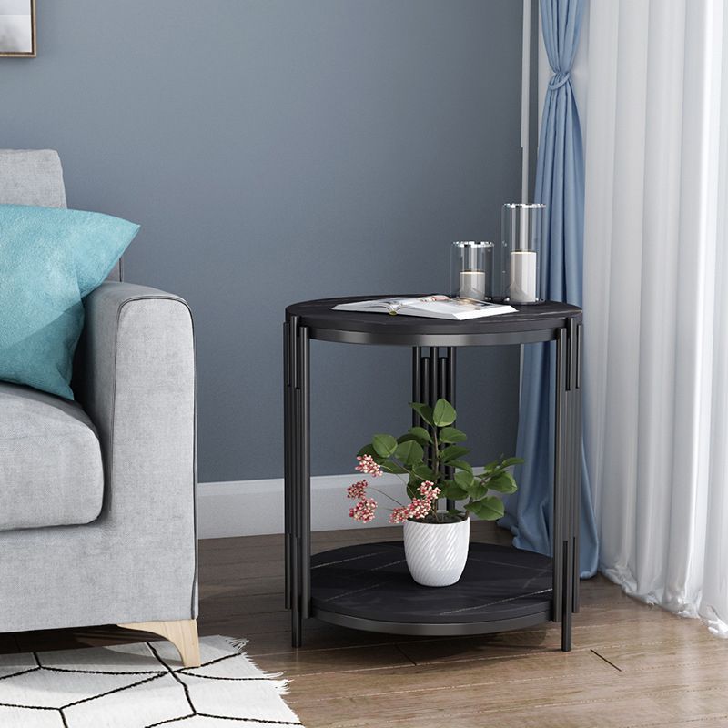 Contemporary Accent Table Nightstand Open Storage Bedside Cabinet for Bedroom