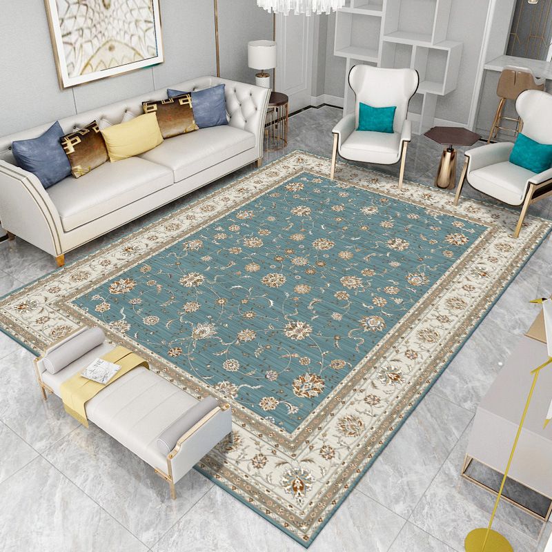 Tapis d'intérieur en polyester Blue Vintage Carpet Medallion