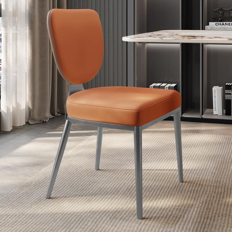 Contemporary Chairs Armless Dining Chairs with Metal Legs for Kitchen