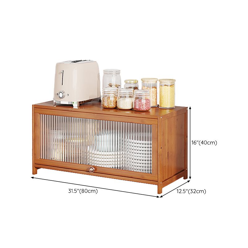 Brown Bamboo Kitchen Server Glam Dining Server for Living Room