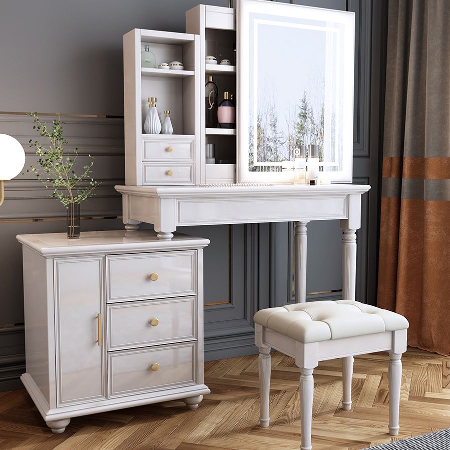 Bedroom Makeup Vanity Set With Mirror Straight Feet Vanity Dressing Table