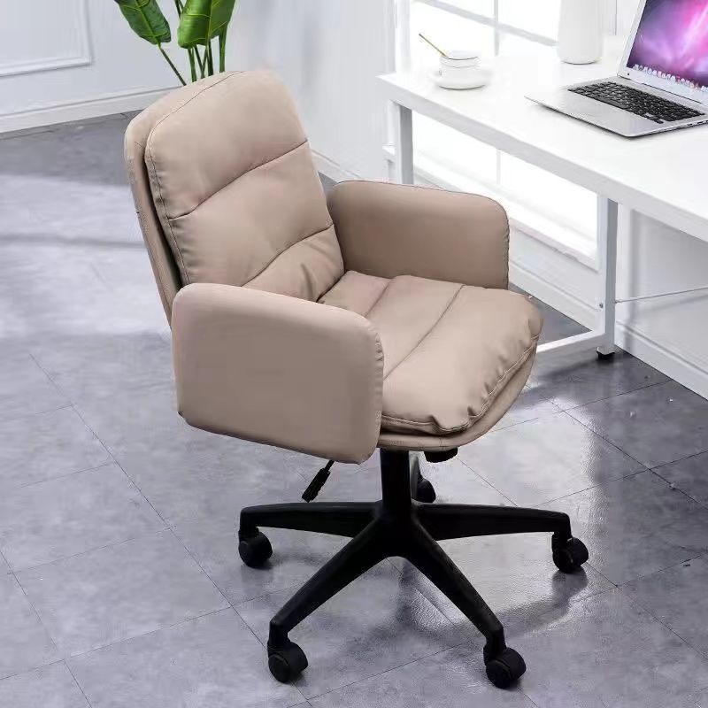 Modern Office Chair Black Nylon Frame Swivel Computer Desk Chair with Padded Arms