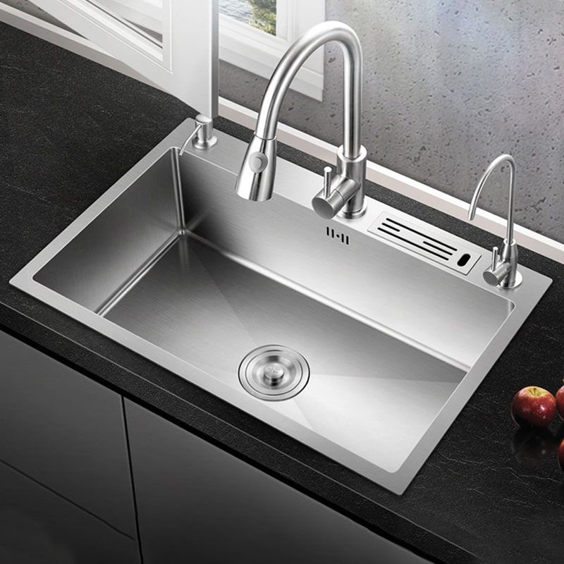 Modern Kitchen Sink Stainless Steel with Accessories and Faucet Kitchen Bar Sink