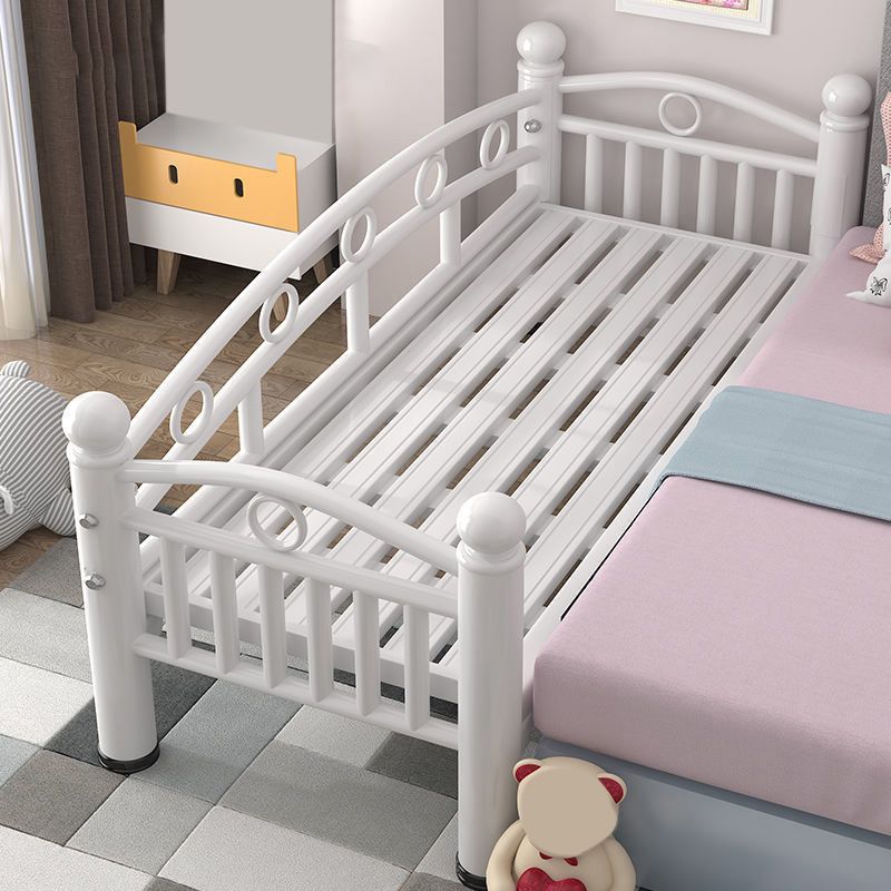 Contemporary Metal Standard Bed Open-Frame with Guardrail Kids Bed