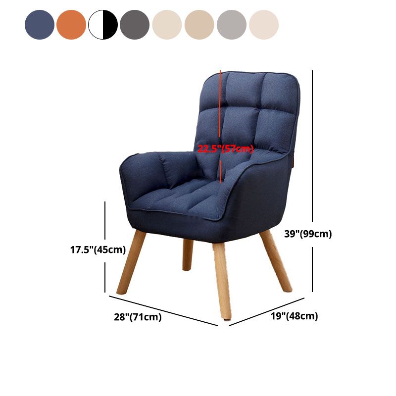 Modern Style Office Chair High Back Upholstered Task Chair with Wooden Base