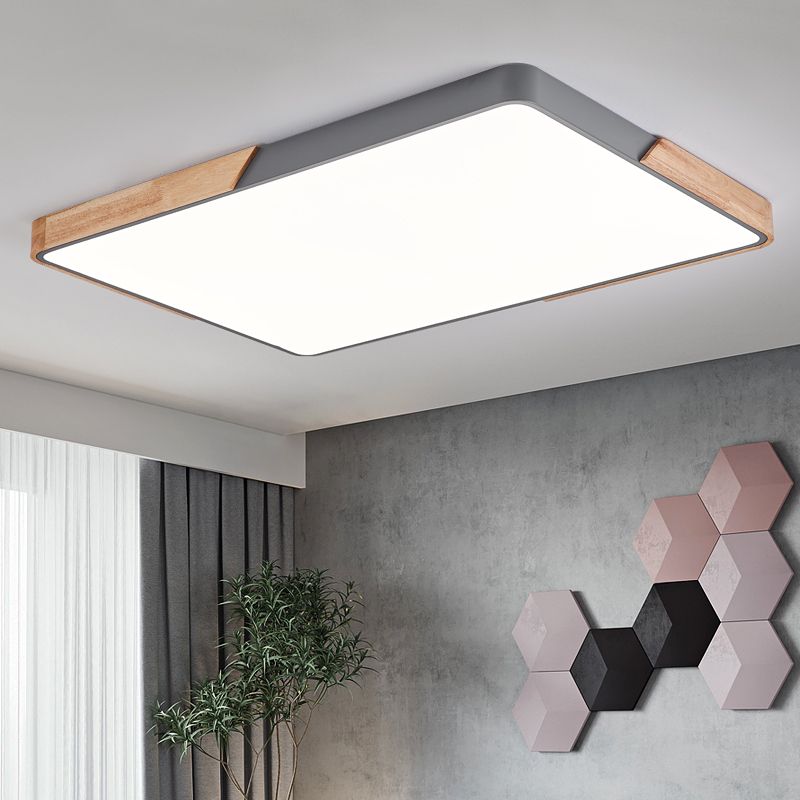 Modern Style Rectangular Shape Ceiling Lamp Metal 1 Light Ceiling Lighting for Dining Room