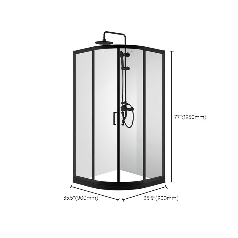 Modern Round Shower Enclosure Semi-Frameless Clear Tempered Shower Stall