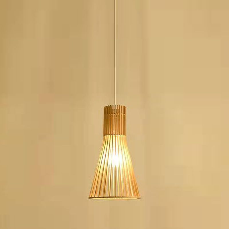 Wooden Hanging Light Modern Household Pendent Lighting Fixture for Sitting Room